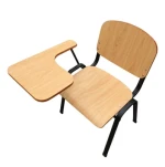 Hot Heavy Duty Student Table and Chairs College Writing Pad Chair Wood