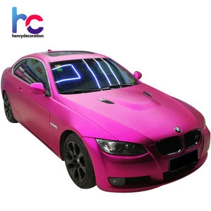 Hot Pink Ceramics Satin wrap film New car wrap covering Stickers Like 3M 1080 cast with low tack glue foil 1.52x18m