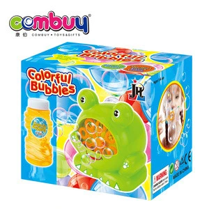 Hot sale cartoon frog game kids play electric soap set funny bubble gun toy