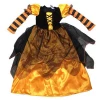 Hot sale Child Cosplay demon costume for kids Halloween Black Witch Cloak with hat