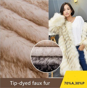 Hot sale high quality long pile tip-dyed faux fur for garment hometextile
