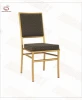 hot sale hotel furniture high quality and cheap banquet chair and dressing chair with golden aluminum frame