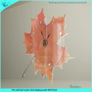 hot sale specialty leaf acrylic wall clock