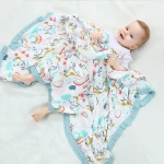 Hot Sale Thicken Four-layer Bamboo Fiber Newborn Towel Soft Breathable Baby Bath Towel Blanket Baby Quilt