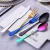Import Hot Sell Set of 5 Stainless Steel Gold Cutlery Set Carving Knife Fork and Spoon for Dinner Flatware from China