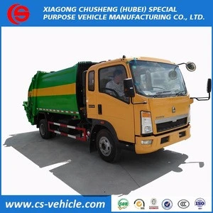 Hot sell Sinotruk Howo 4x2 8 tons compactor garbage truck new power 6 wheel garbage compactor truck price