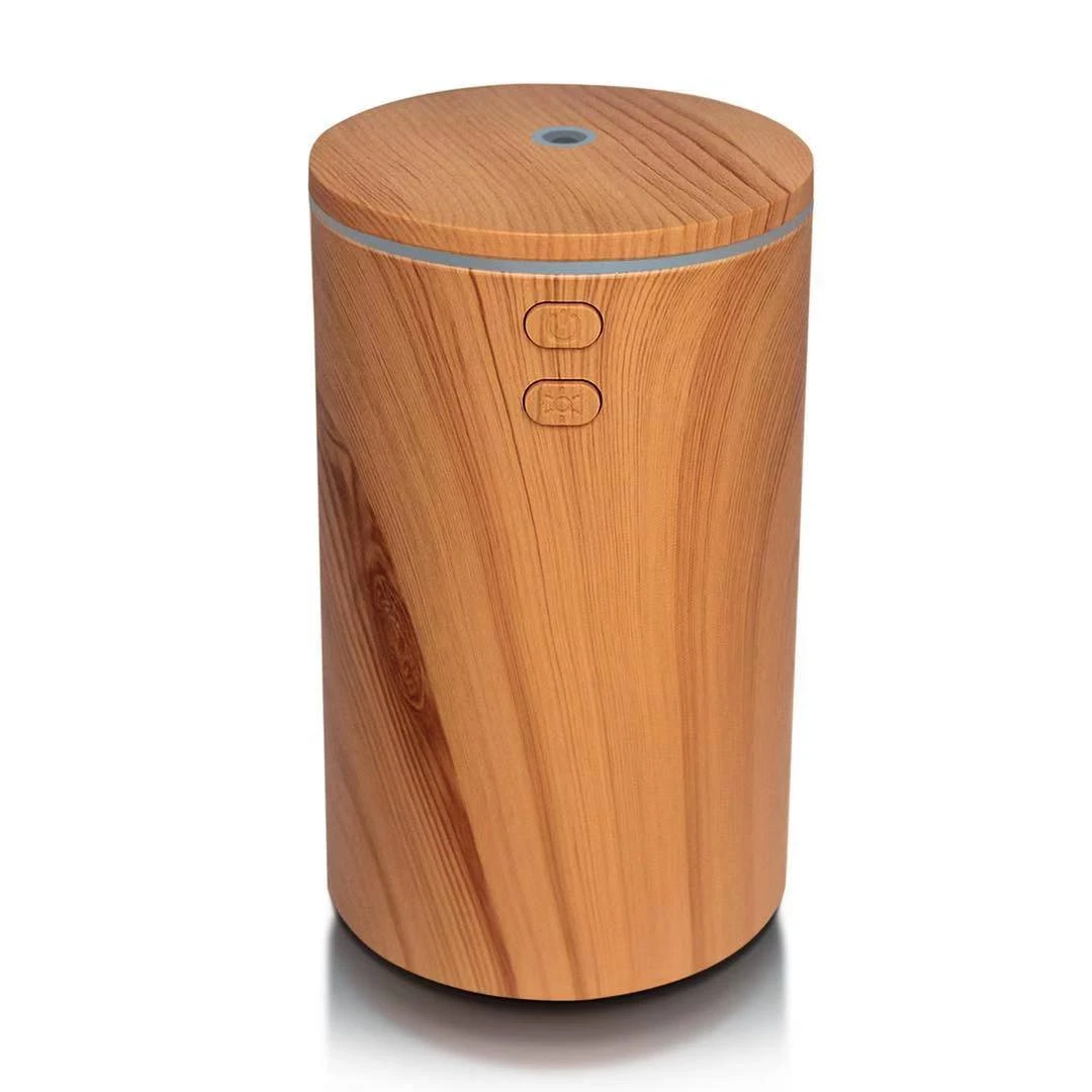 Hot selling 100 ml USB mini portable ultrasonic wooden grain car aroma essential oil diffuser humidifier for car