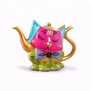 hot selling 2017 amazon cat ceramic teapot set bulk
