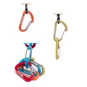 Hot Selling Aluminum Alloy Carabiner Outdoor Camping Hiking 4cm D Shape Mountaineering Buckle Flat Hanging Buckle Hook