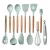 Import hot selling eco-friendly custom kitchen baking set silicon spatula with wooden handle from China