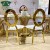 Import Hotel furniture stainless steel frame round back banquet hall king queen throne chair from China