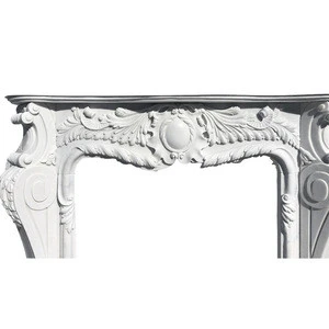 Indoor Decorative French Style White Marble Fireplace