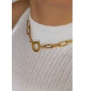Ins Fashion Women Gold Necklace Jewelry Stainless Steel Spring Clasp Link Chain Choker Necklace Bracelet