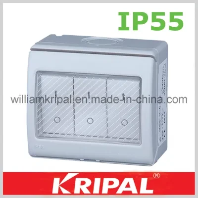 IP55 3 Gang 13A Double Pole Waterproof Switch