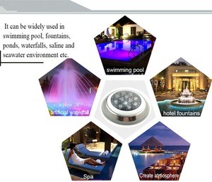 IP68 AC12V Stainless Steel Fountain Lamp Spa Pond Lamps LED Swimming Pool Light RGB Surface Mounted Underwater Light