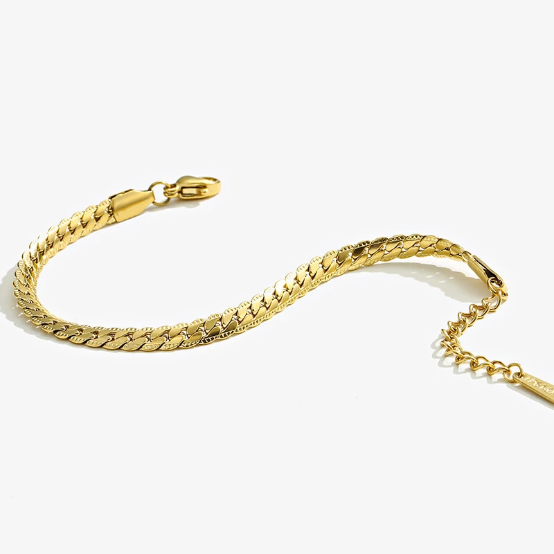 IPG14K Chunky Cuban Minimalist Woman Gold Filled Bracelet 18k,Gold Jewelry 18k Bracelet,Chain Bracelet 18k Gold