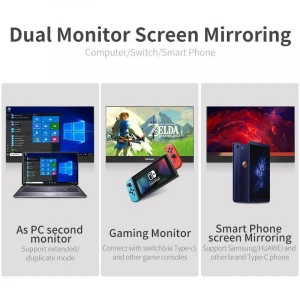 IPS HDR 15.6 inch 1920*1080 60Hz Smart Phone Type-C Input Portable External LCD Monitor 15.6 Inch