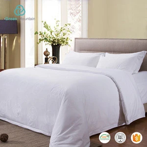 Jacquard copper cash white 100% cotton home bedding sets bed sheet and duvet cover