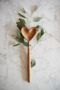 Japanese Wooden Spoon With Long Handle Noodle Soup Ladle Heart Shape Wooden Spoon Kitchen Tableware