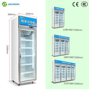 Jiacheng single door commercial display freezer, glass door freezer for meatballs seafood