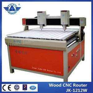 JK-1212 Wood cnc router with 2 spindles cnc machine for woodworking