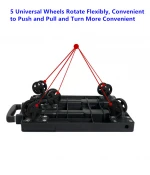 50KG Capacity Black Support ABS Hooks Folding Shopping Hand Cart Trolley