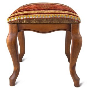 Kilim Covered Stools - Ottoman Pouf made of Beech Tree from Turkey - Turkish furniture