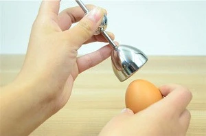 Kitchen Tools Stainless Steel Raw Egg Shell Topper Cutter Opener Egg Knocker