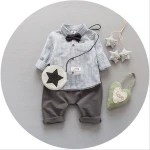 KST1636 latest children clothes set high quality baby boys shirt pants clothing set