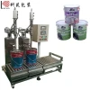 Kyf-500 Semi Automatic Liquid Paste Filling Packing Machine Line in Drum Bucket Bottle for Packaging Sauce, Juice, Ketchup, Milk, Palm Oil, Paint
