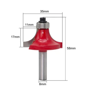 L-N140 1PC 8mm Shank High Quality Round Over Beading Edging Router Bit - 35mm wood router bit Straight end mill trim