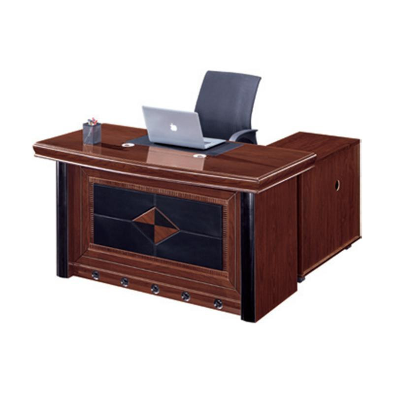 L Shape Cherry Solid Wood Desk Office Walnut Executive Office Desk