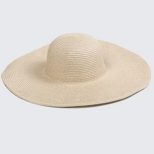 Lady Wide Brim Floppy Foldable Summer sun floppy Straw Hat