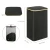 Import large capacity custom bathroom 3 compartments toy storage canvas collapsible bamboo wooden folding laundry basket with lid from China