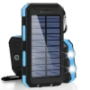 Large Capacity Solar Power Bank Full Waterproof Wireless Charger Power Bank 20000mAh Highlight Flashlight