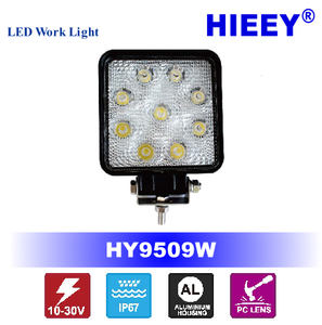LED 27W squarei work light for tractor use EMC approval led work light truck led work light with high power LED