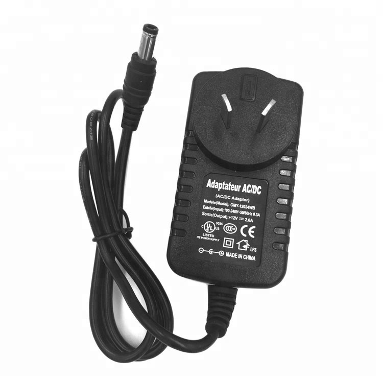 LED Driver Power Supply 12V 2A Transformer Wall Mount AC DC Power Adapter with Wall Plug DC 5.5*2.1mm