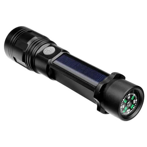 Buy Led Solar Power Flashlight Compass Camping Lamp Light Usb ...