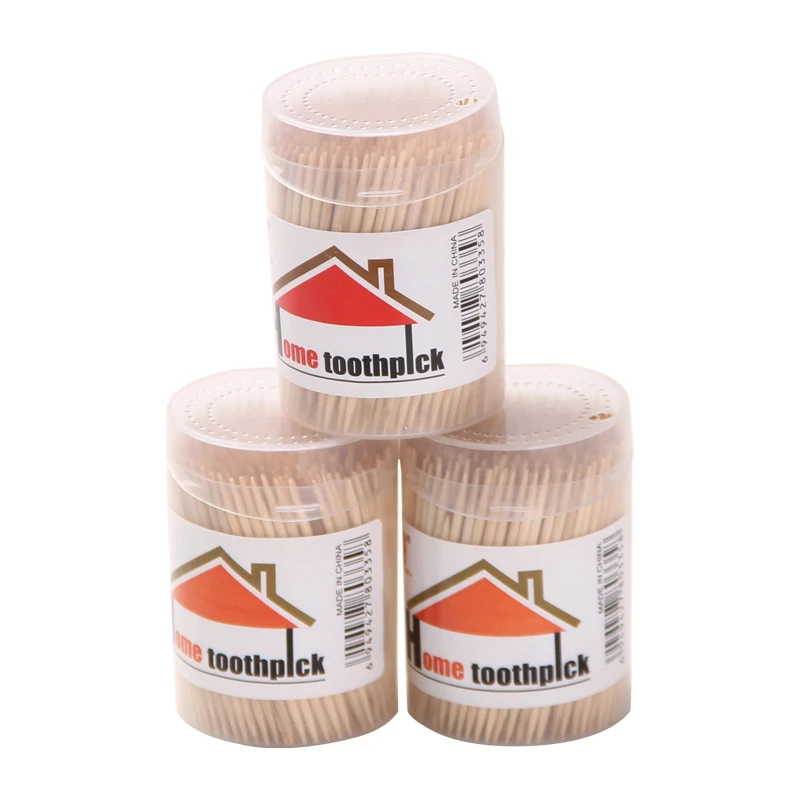 Low price High Quality 65mm * 2.0mm Dental Care Eco friendly Domestic Plastic Toothpick Bottles Food stick Jar