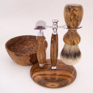 Luxury Nature Bamboo Wood Handle Safety Razor Set Shaving brush with Stand Set