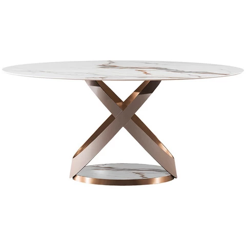 Luxury Round Modern Marble Hotel Dining Tables Rotary Table
