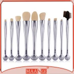 MAANGE OEM 10Pcs Colorful Shell Makeup Brushes Set Foundation Blending Powder Eyeshadow Lip Eyebrow Makeup Cosmetic Tool Kit