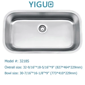 Malaysia stainless steel sink, pressed kitchen sink American style #3218S (single bowl)
