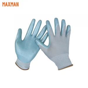Manufacturer Pvc Dotted Blue Nitrile Gloves