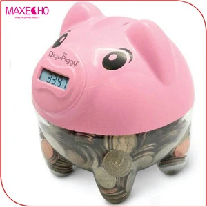 MAXECHO Plastic Piggy Bank with Coin Counter,Kids Digital Coin Money Bank , Electric Money Bank