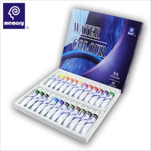Memory 24color water paint non-toxic for school Paint Set12ml Aluminum Tube wholesale water color set