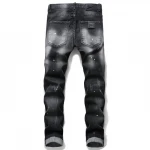 mens jeans scratched ripped holes patches paint dots slim fit mens jeans 2021