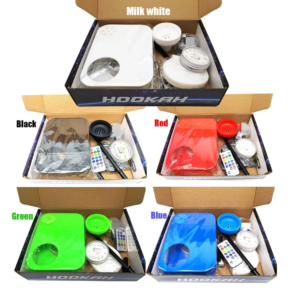 MH03 Wholesale Cheap Portable Acrylic Smoking Hookah Shisha, LED Shisha Hookah Set, Russian Hookah