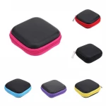 Mini Square EVA Earphone Holder Case Portable Zipper Headset Bluetooth Earbuds USB Cable Cable Storage Bag Box