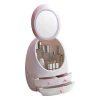 Mirror with led lights Makeup Box Cosmetics Rack  Lipstick Eyeliner Makeup Tool Storage with Light Storage Box Makeup Mirror